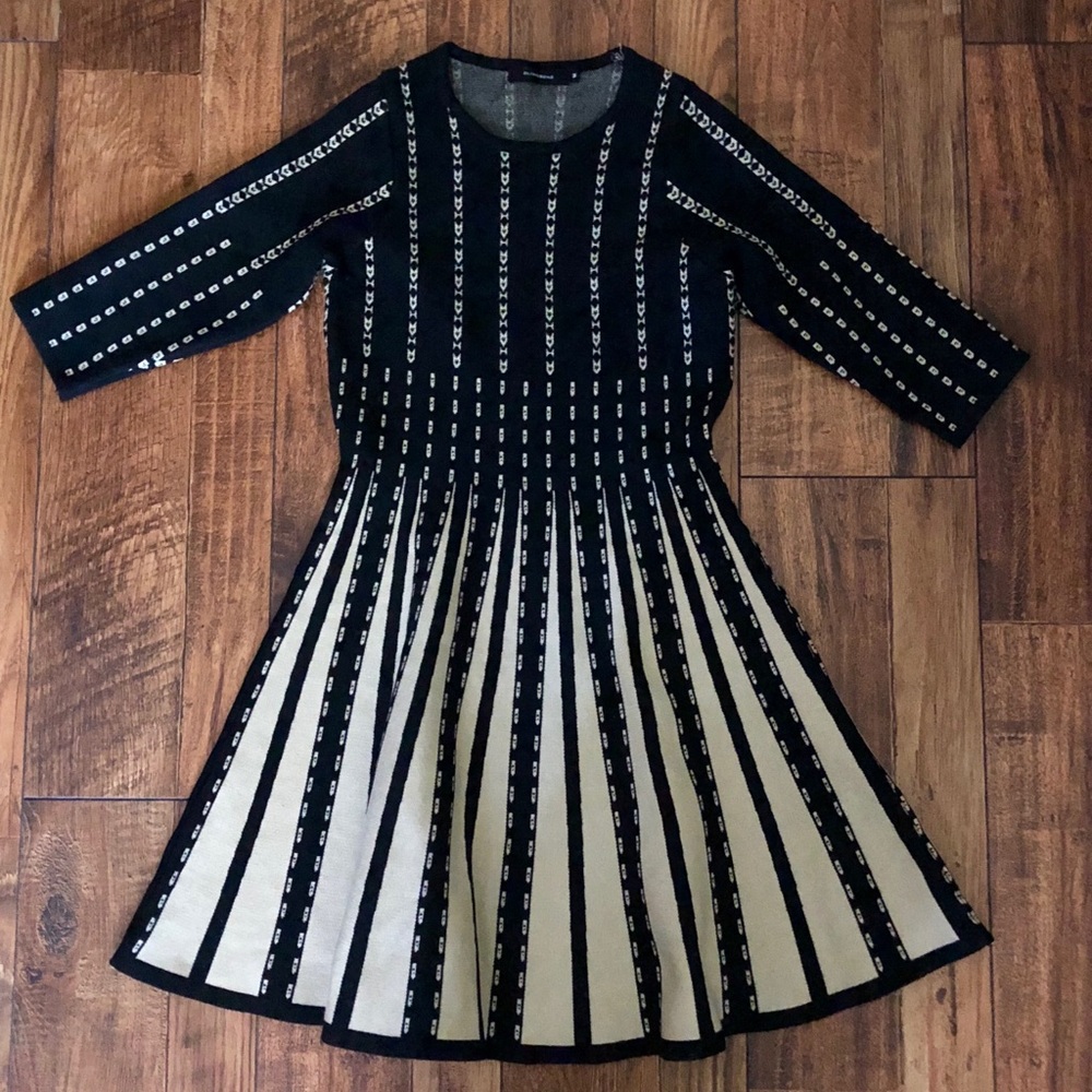 ✦Olivaceous Striped Sweater Knit Mod Dress XS (M)✦